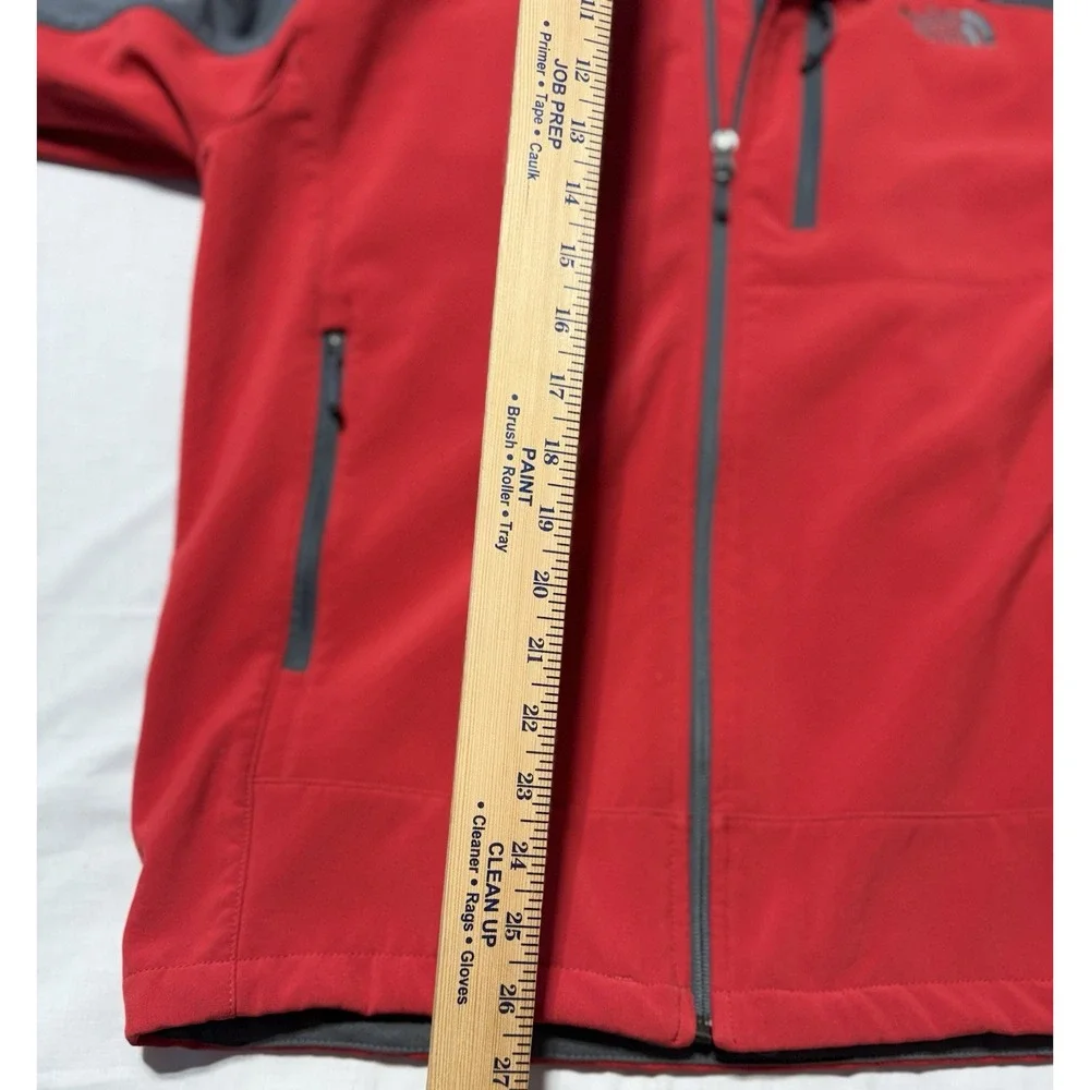 The North Face Apex Bionic Softshell Jacket Mens L Red Charcoal Gray Full Zip